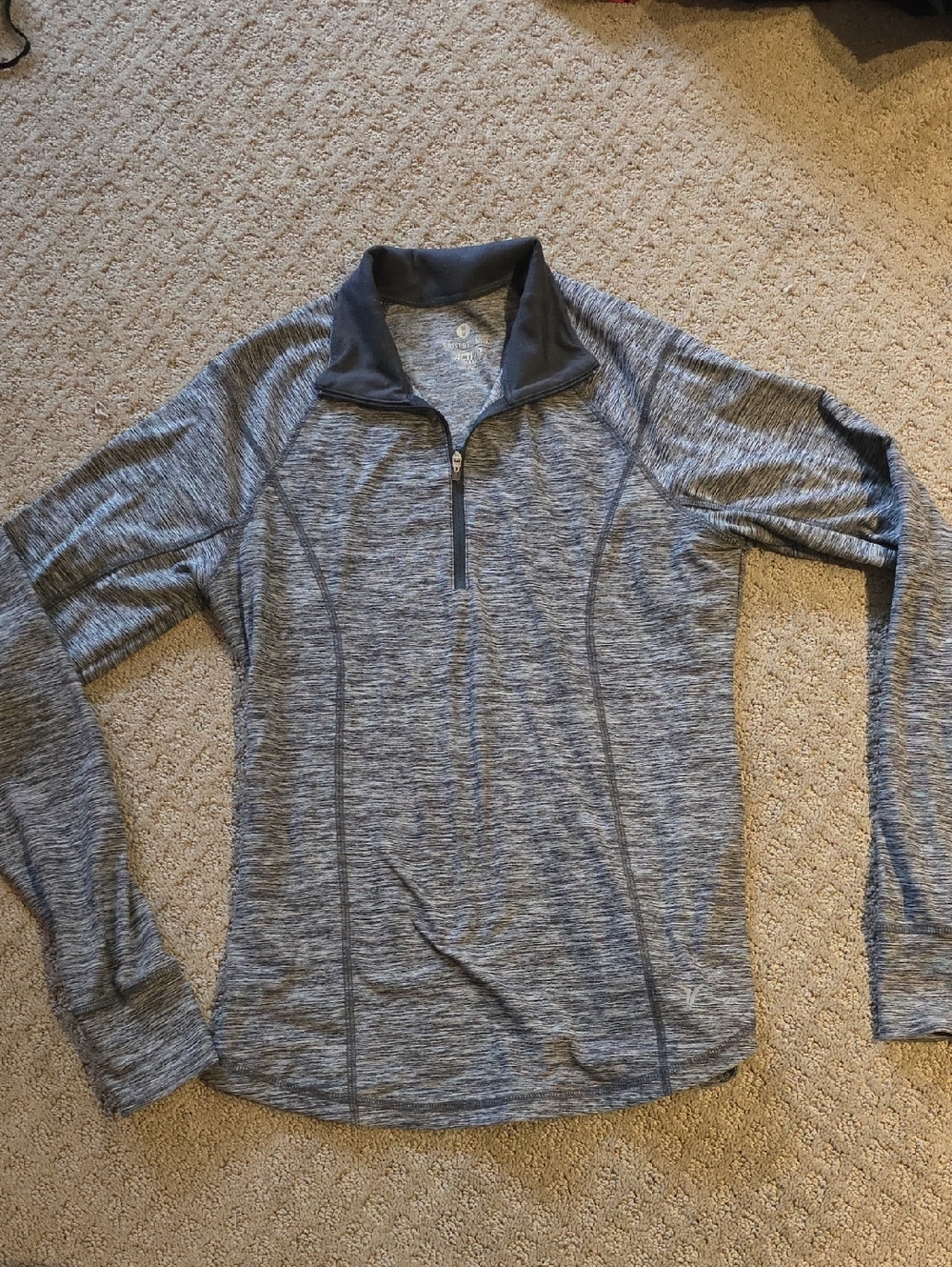 Old Navy Women's Heathered Gray Half-Zip Pullover M
